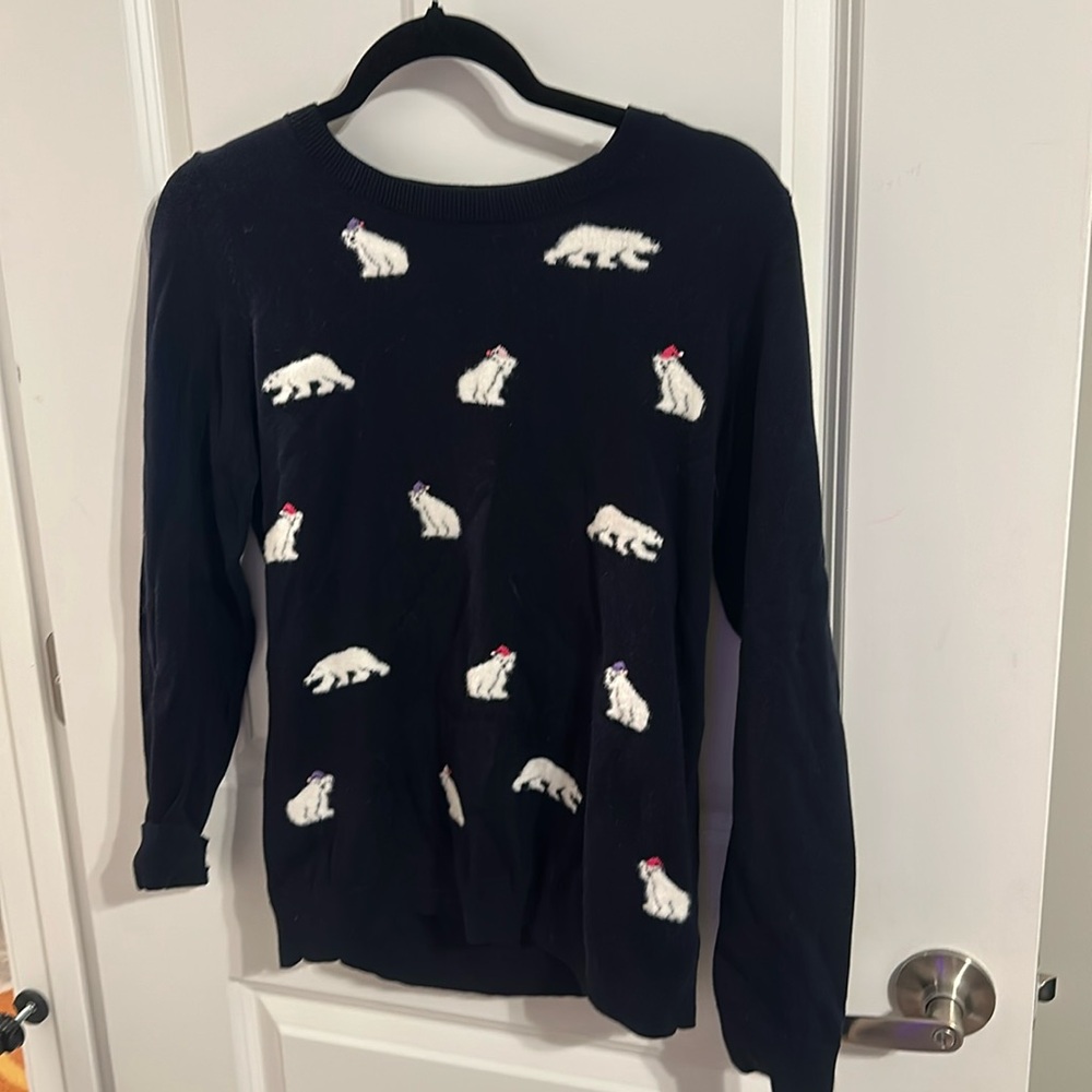 Christmas polar bears wearing Santa hats